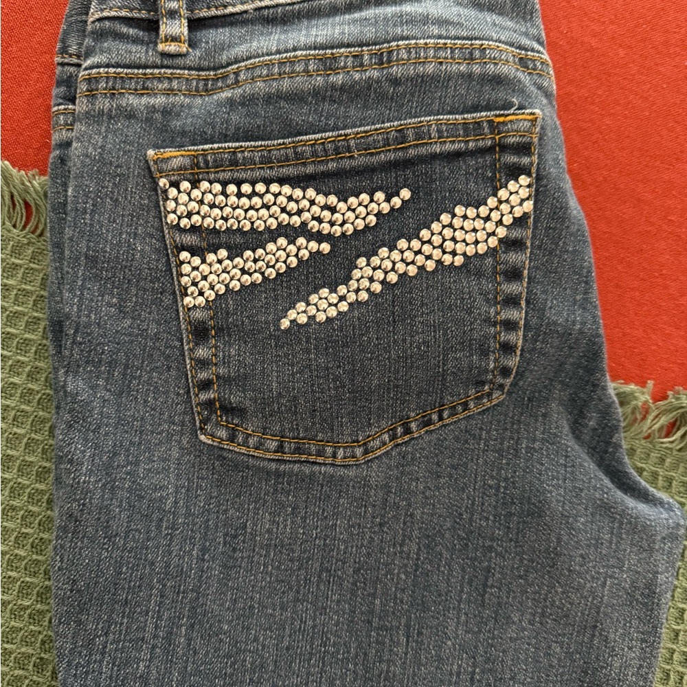 Michael Kors Blue Boot Cut Jeans with Embellishments